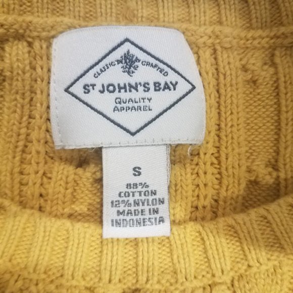 St. John's Bay Mustard Yellow Cable Knit Sweater - Picture 4 of 5